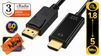 CR 3930 : Cabo cRadia Displayport V1.2 a HDMI  Goldplated 4K 3840×2160p M/M 1.80 m. (1.80 m)