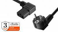 Cable de alimentación cRadia Schuco Macho - SFO IEC C13 conector en ángulo recto (1.8m - 5m)
