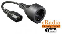 Cable de alimentación cRadia SFO IEC C14 - Schuko Hembra 0.2m