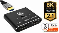 Data Switch bidireccional 1>2p./2>1p. HDMI 8K a 60Hz (3m máx.) 4K a 120Hz