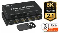 Switch HDMI V2.1 3 puertos 8K@60Hz HDCP2.2 con mando