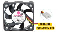Ventilador Coolmax DC 50mm x 50mm x 10mm 3 pines Negro