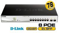 Switch 10 puertos PoE D-Link Web Smart 10/100/1000 Mbps mini GBIC con gestión