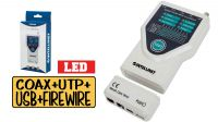 Tester de cable UTP/STP RJ45/USB/COAX con mando remoto blanco