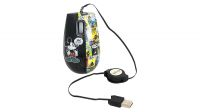 DY 7142 : Ratón óptico mini USB 2.0 800 dpi, cable retráctil (Dibujos animados de Mickey)