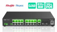 Switch Ruijie/Reyee 20p. Giga 2xSFP cloud Managed 16xPoe+ 130w Max.