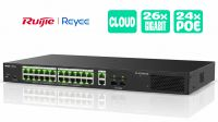 Switch Ruijie/Reyee 28p. Giga 2x SFP cloud Managed 24xPoe+ 370W Max.