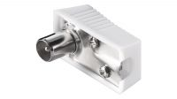 Conector Coaxial plug Macho angulado branco
