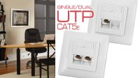 Caixa de embutir UTP DUAL+ inclinado Cat. 5E branca