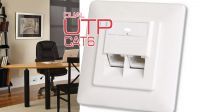 Caixa de embutir UTP DUAL+ inclinado Cat. 6 branca