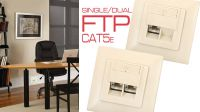 Caixa de embutir STP DUAL+ inclinado Cat. 5E marfim