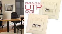 Caixa de embutir UTP DUAL+ inclinado Cat. 6 marfim