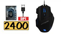 Ratón óptico Gaming USB Shooter 2400Dpi con led multicolor Negro