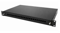 Bandeja 19" Fibra Óptica 1U 24LC duplex SC Simplex con cassete 24 fibras Negro