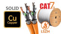 Bobina de cable Duplex S/FTP LSZH Cat. 7A PiMF sólido CU naranja 100m para PoE+