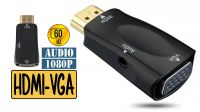 Adaptador HDMI a VGA e Audio preto
