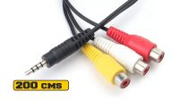 Cabo jack 3.5mm 4 condutores Macho a 3x RCA Macho 2m