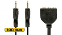Cable de extensión de micrófono y auricular 2 x Jack 3.5mm Macho a 3 x Jack 3.5mm 1m