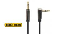Cables multimedia audio Jack 3.5 estéreo 1 x angulado a 90º M/M Gold Plated