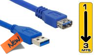 GB 3513 : Cable USB 3.0 A/A  M/H Azul (3 m)