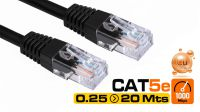Cabos de rede Cat.5E UTP pretos