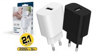 Cargador universal 1 x USB 2A en Negro