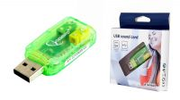 Tarjeta de sonido por USB 3.5mm micro / auricular Verde transparente