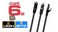 Cable de red Cat. 6a S-FTP LSZH CU AWG27 Negro