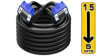 Cable de monitor VGA 15 Pines  con filtros M/M Negro