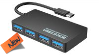 Hub USB-C  - 4 puertos x USB3.0  Negro