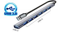 Hub USB 7p.  1X3.2, 6x2.0  cinza