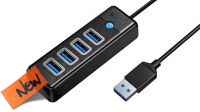 HUB 0034 : Hub USB 4x USB 3.0 Negro 0.15m (USB-A)