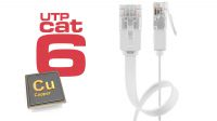 Cable de red U/UTP Cat. 6 PHASAK Flat CU Blanco