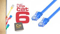 Cabo rede Flat U/UTP Cat. 6 CU azul com 7 Metros
