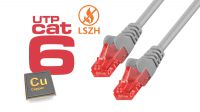 Cable de red U/UTP Cat.6 CU LSZH Gris