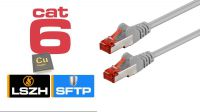 Cable de red S/FTP Cat.6 (PiMF) CU LSZH Gris 0,15m