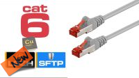Cable de red S/FTP Cat.6 (PiMF) CU LSZH Gris 0,15m
