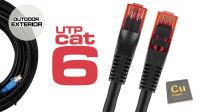 Cable de red U/UTP Cat.6 CU para exterior Negro