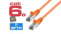 Cable de red Cat.6a S/FTP RJ-45 AWG26/7 Naranja