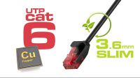Cable de red Slim U/UTP Cat.6 CU Negro