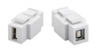 Adaptador Keystone USB 2.0 Tipo A/F B/F 16.9mm branco de painel
