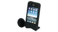 Amplificador de som em silicone para iPhone com suporte para bicicleta preto