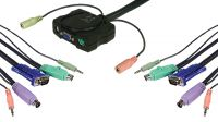 Conmutador KVM 2 PCS a 1 puesto + audio