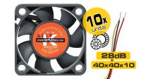 Pack 10 Ventiladores 40mm x 40mm x 10mm Doble Rodamiento