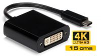Cable conversor USB 3.1 C - DVI max. 4K 2K a 30Hz 0.15m Negro
