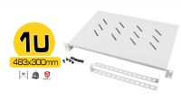 Prateleira Frontal  19" Fixa  1U/483X300MM - Cinza