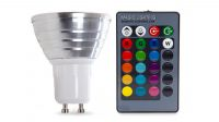 Lâmpada Led RGB Remote Control 3W GU10 230V