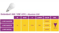 Lâmpada Led E27 cerâmica A60 10W 3000K 230V