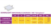 Painel luminoso LED quadrado de encastrar 18W