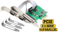 Tarjeta controladora Longshine PCI-E 2 puertos serie RS-232 y 1 puerto paralelo con opcion de bajo perfil.